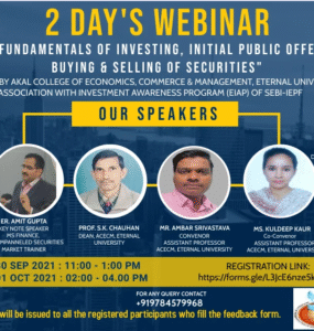 Empowering Young Investors – Akal College Hosts Insightful IPO & Securities Webinar