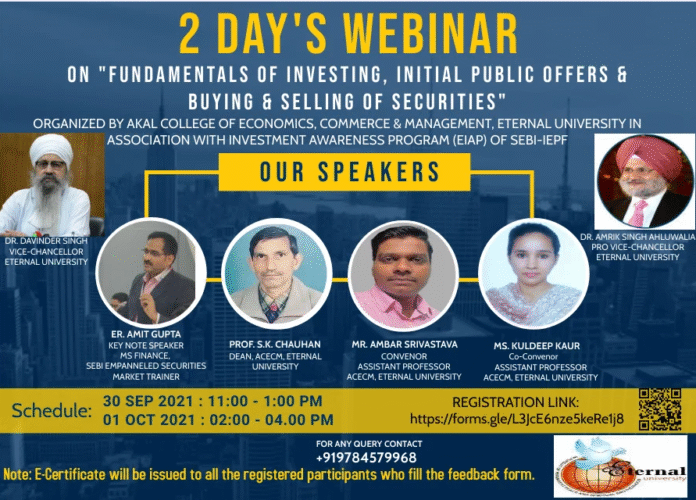 Empowering Young Investors – Akal College Hosts Insightful IPO & Securities Webinar