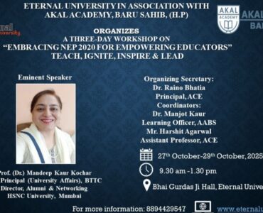 Reimagining Education – Eternal University Leads the Way with NEP 2020 Workshop for Educators