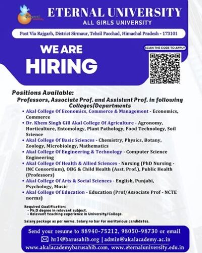 Build Your Academic Career in the Himalayas – Join Eternal University at the Mega Job Fair 2026