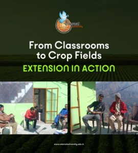 From Campus to Fields – Eternal University Engages Farmers Through Rural Extension Visit